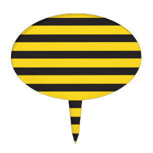 Bumblebee Black Yellow Horizontal Lines Bumble Bee Cake Topper