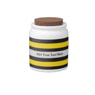 Bumblebee Black Yellow Horizontal Lines Bumble Bee Candy Jar
