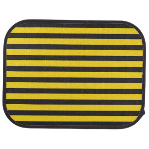 Bumblebee Black Yellow Horizontal Lines Bumble Bee Car Floor Mat