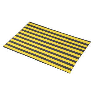 Bumblebee Black Yellow Horizontal Lines Bumble Bee Cloth Placemat