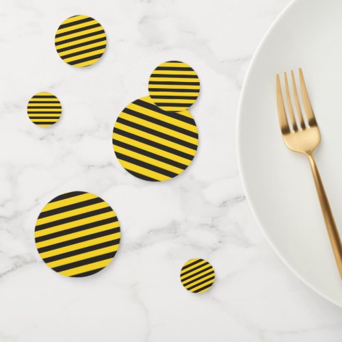 Bumblebee Black Yellow Horizontal Lines Bumble Bee Confetti