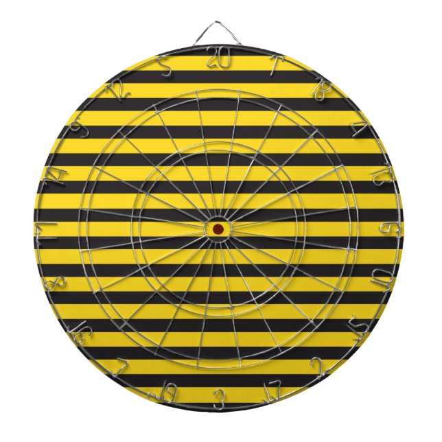Bumblebee Black Yellow Horizontal Lines Bumble Bee Dart Board (Front)