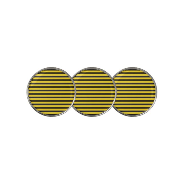Bumblebee Black Yellow Horizontal Lines Bumble Bee Golf Ball Marker (3 Up)