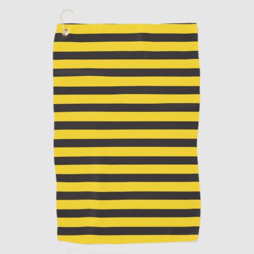 Bumblebee Black Yellow Horizontal Lines Bumble Bee Golf Towel