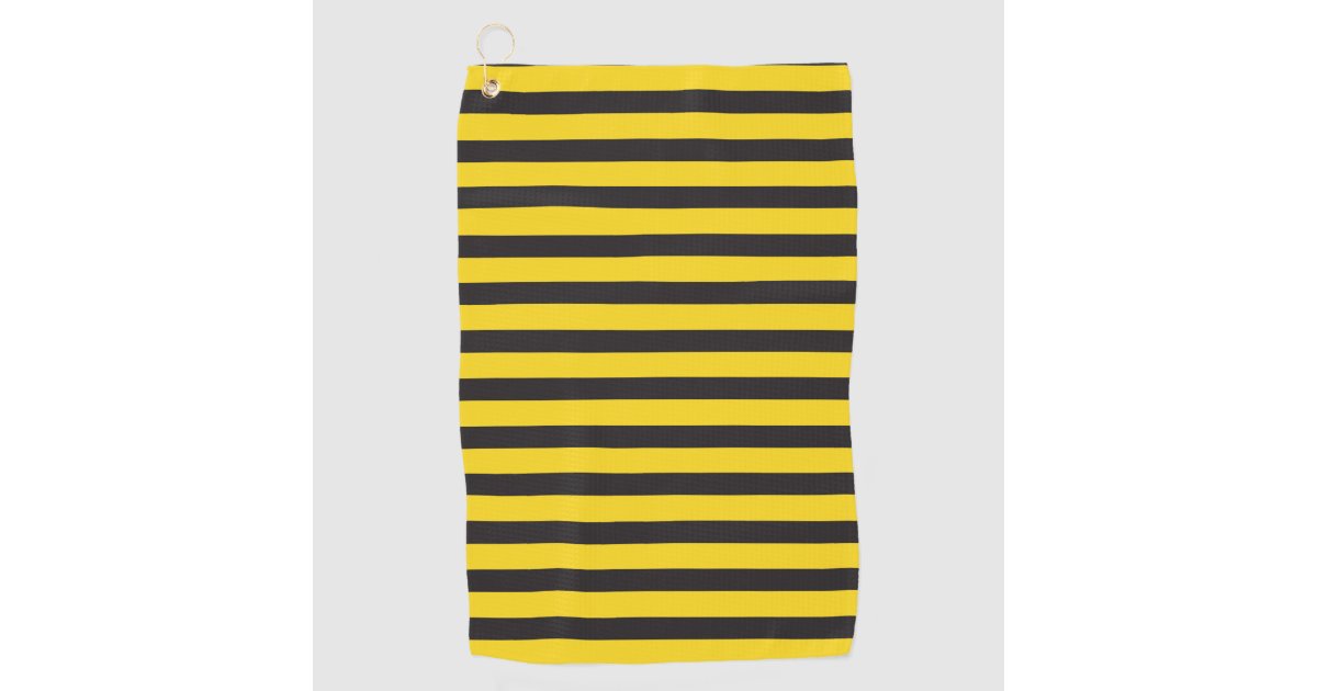 Bumblebee Black Yellow Horizontal Lines Bumble Bee Golf Towel Zazzle