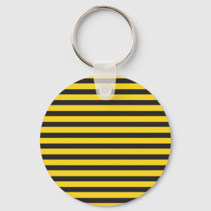 Bumblebee Black Yellow Horizontal Lines Bumble Bee Keychain