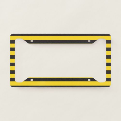 Bumblebee Black Yellow Horizontal Lines Bumble Bee License Plate Frame