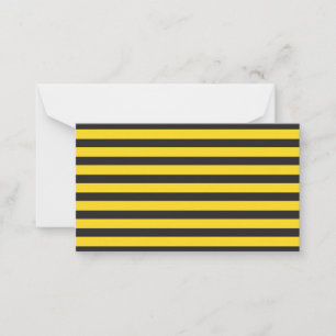 Bumblebee Black Yellow Horizontal Lines Bumble Bee Note Card