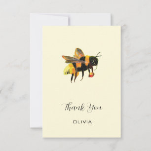 BumbleBee Carrying Pollen  - Thank You Custom Name Card