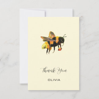 BumbleBee Carrying Pollen - Thank You Custom Name Card