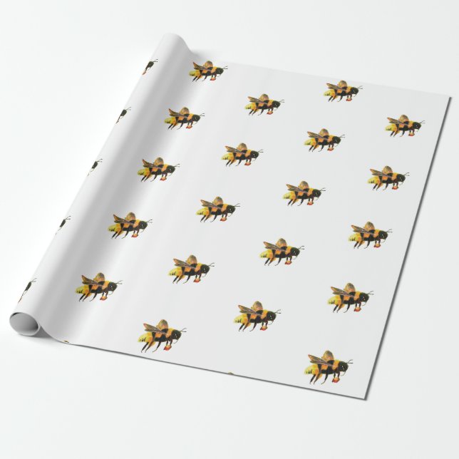 BumbleBee Carrying Pollen  Wrapping Paper (Unrolled)