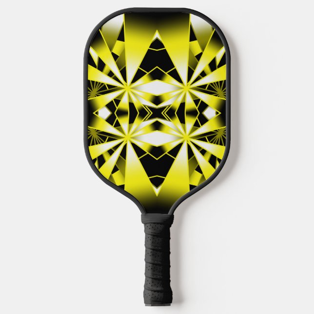 Bumblebee Color Gradient Filled Perspective Art Pickleball Paddle (Front)