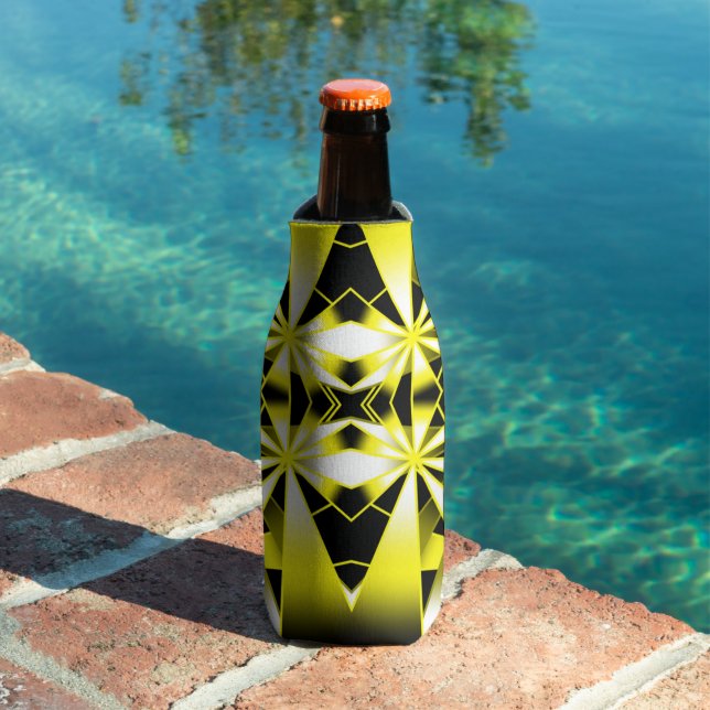 Bumblebee Color Gradient Perspective Drawing Bottle Cooler (In Situ Pool)