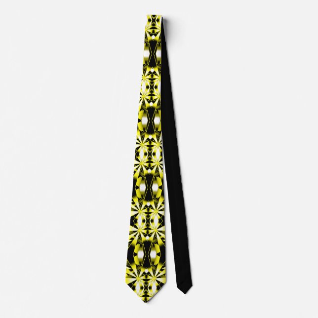 Bumblebee Color Gradient Perspective Drawing Neck Tie (Front)