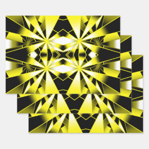 Bumblebee Color Gradient Perspective Drawing Wrapping Paper Sheets