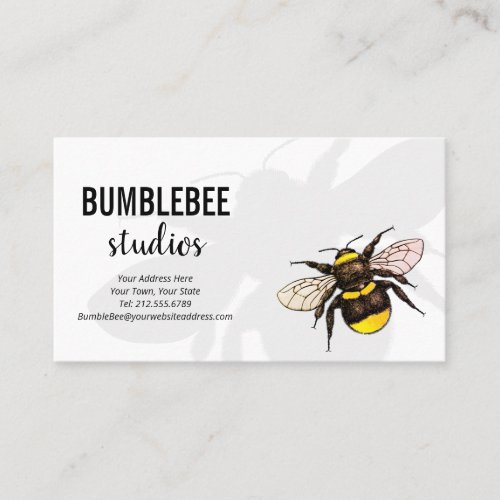 Bumblebee Elegant Nature Lover Environmental Business Card