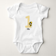 Bumblebee first birthday t-shirt for one year old baby bodysuit