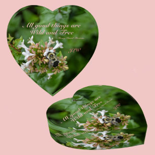 Bumblebee Floral All Wild and Free Thoreau Quote Paperweight