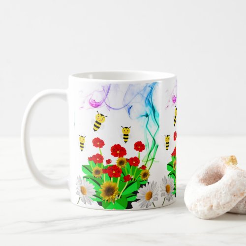 Bumblebee Floral Bumblebee Mug