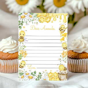 Bumblebee Floral Time Capsule Note Message Card