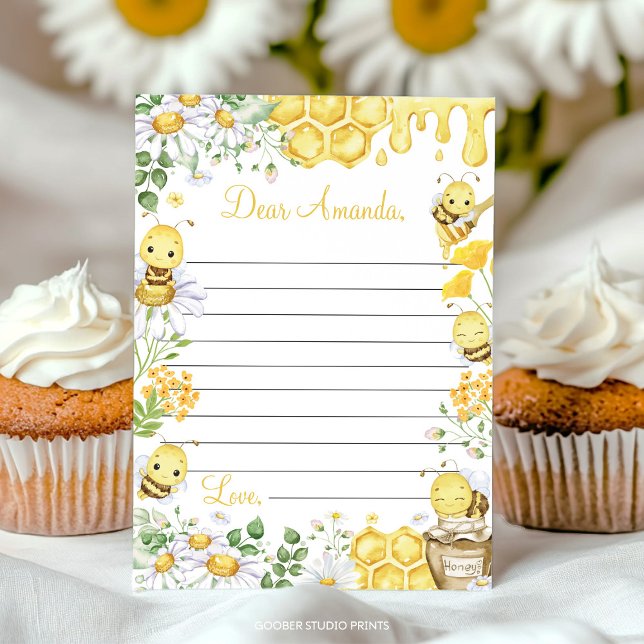 Bumblebee Floral Time Capsule Note Message Card (Creator Uploaded)