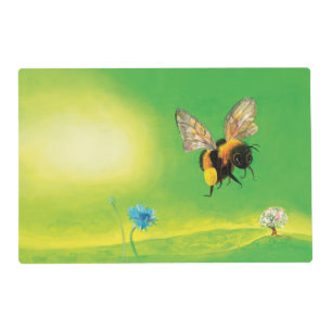 Bumblebee flying illustration  placemat