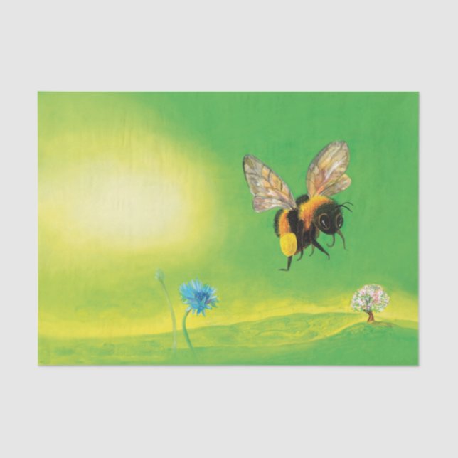 Bumblebee flying illustration tissue paper (Front)