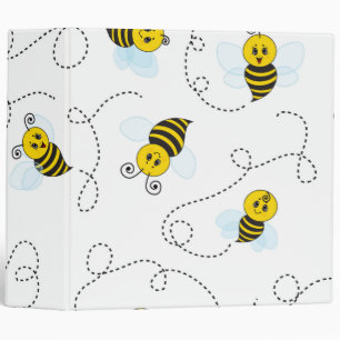 Bumblebee Flying Yellow Black Bumble Bee 3 Ring Binder