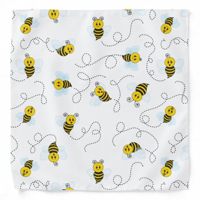 Bumblebee Flying Yellow Black Bumble Bee Bandana (Front)