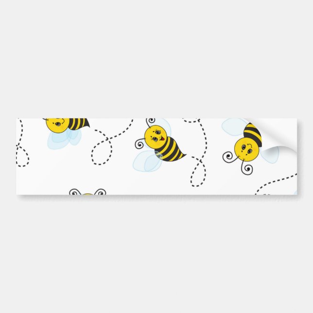 Bumblebee Flying Yellow Black Bumble Bee Bumper Sticker (Front)