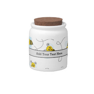 Bumblebee Flying Yellow Black Bumble Bee Candy Jar