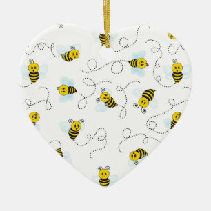 Bumblebee Flying Yellow Black Bumble Bee Ceramic Ornament