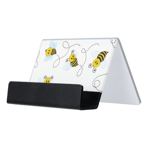 Bumblebee Flying Yellow Black Bumble Bee Desk Business Card Holder