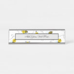 Bumblebee Flying Yellow Black Bumble Bee Desk Name Plate