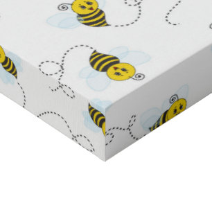 Bumblebee Flying Yellow Black Bumble Bee Faux Canvas Print