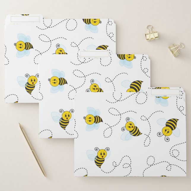 Bumblebee Flying Yellow Black Bumble Bee File Folder (Set)