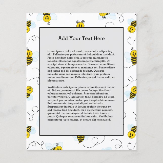 Bumblebee Flying Yellow Black Bumble Bee Flyer (Front)