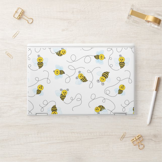 Bumblebee Flying Yellow Black Bumble Bee HP Laptop Skin (Desk)