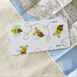 Bumblebee Flying Yellow Black Bumble Bee License Plate