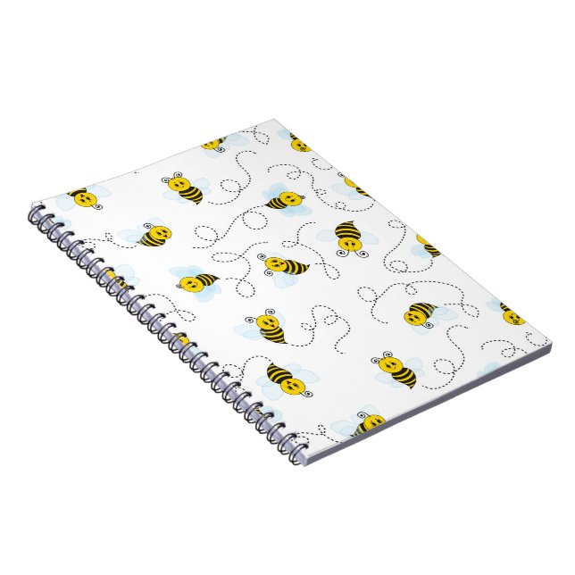 Bumblebee Flying Yellow Black Bumble Bee Notebook (Right Side)