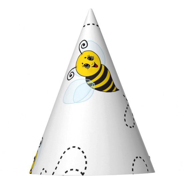 Bumblebee Flying Yellow Black Bumble Bee Party Hat (Front)