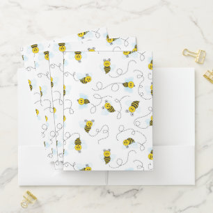 Bumblebee Flying Yellow Black Bumble Bee Pocket Folder
