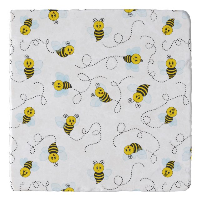Bumblebee Flying Yellow Black Bumble Bee Trivet (Front)