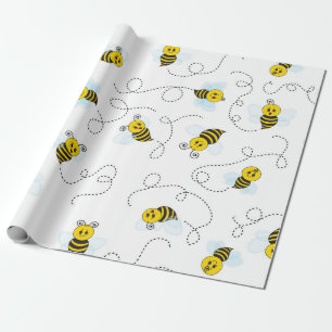 Bumblebee Flying Yellow Black Bumble Bee Wrapping Paper