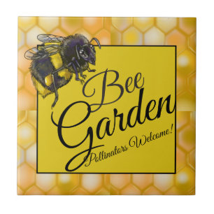 Bumblebee Garden Pollinators Welcome! Ceramic Tile
