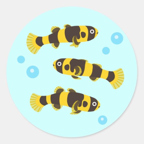 Bumblebee Goby Fish Classic Round Sticker