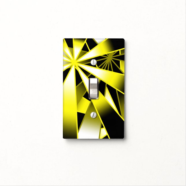 Bumblebee Gradient Color Fill Perspective Drawing Light Switch Cover (In Situ)