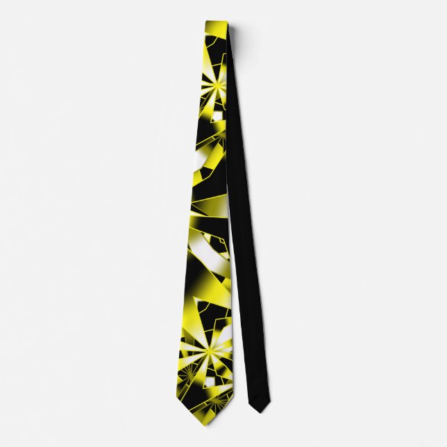 Bumblebee Gradient Color Fill Perspective Drawing Neck Tie (Front)