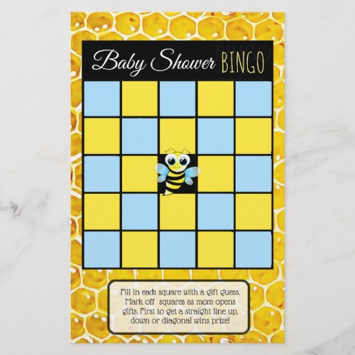 Bumblebee Honey Bee Themed baby shower games Flyer