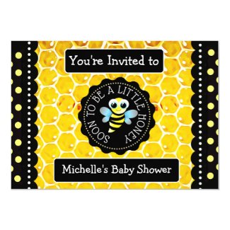 Bumblebee Honeybee Themed Baby Shower Invitation
